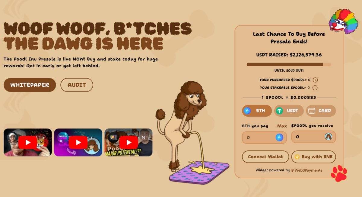 POODLのプレセールページ