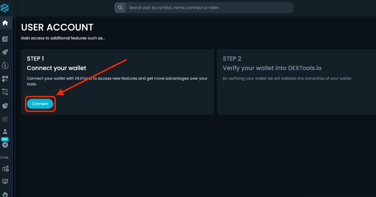 もう一度DEXToolsのコネクトをクリック