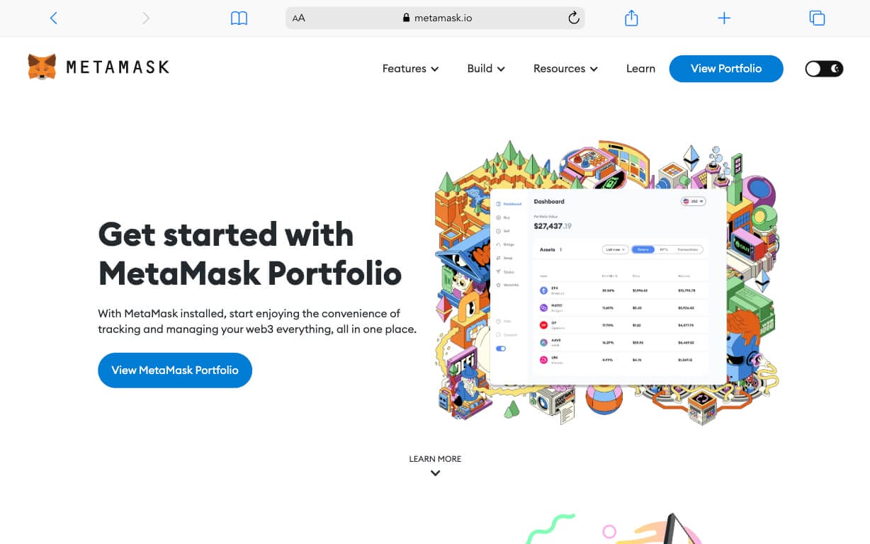メタマスクトップページ