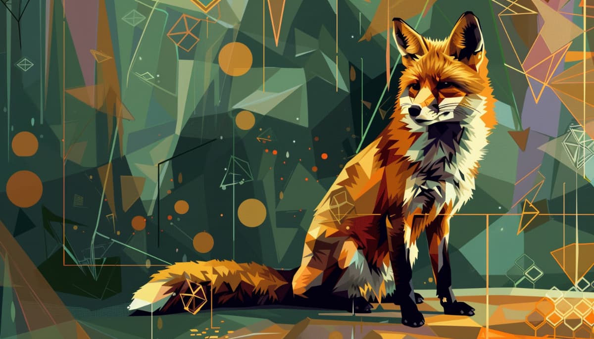 ポリゴン型のきつねと仮想通貨