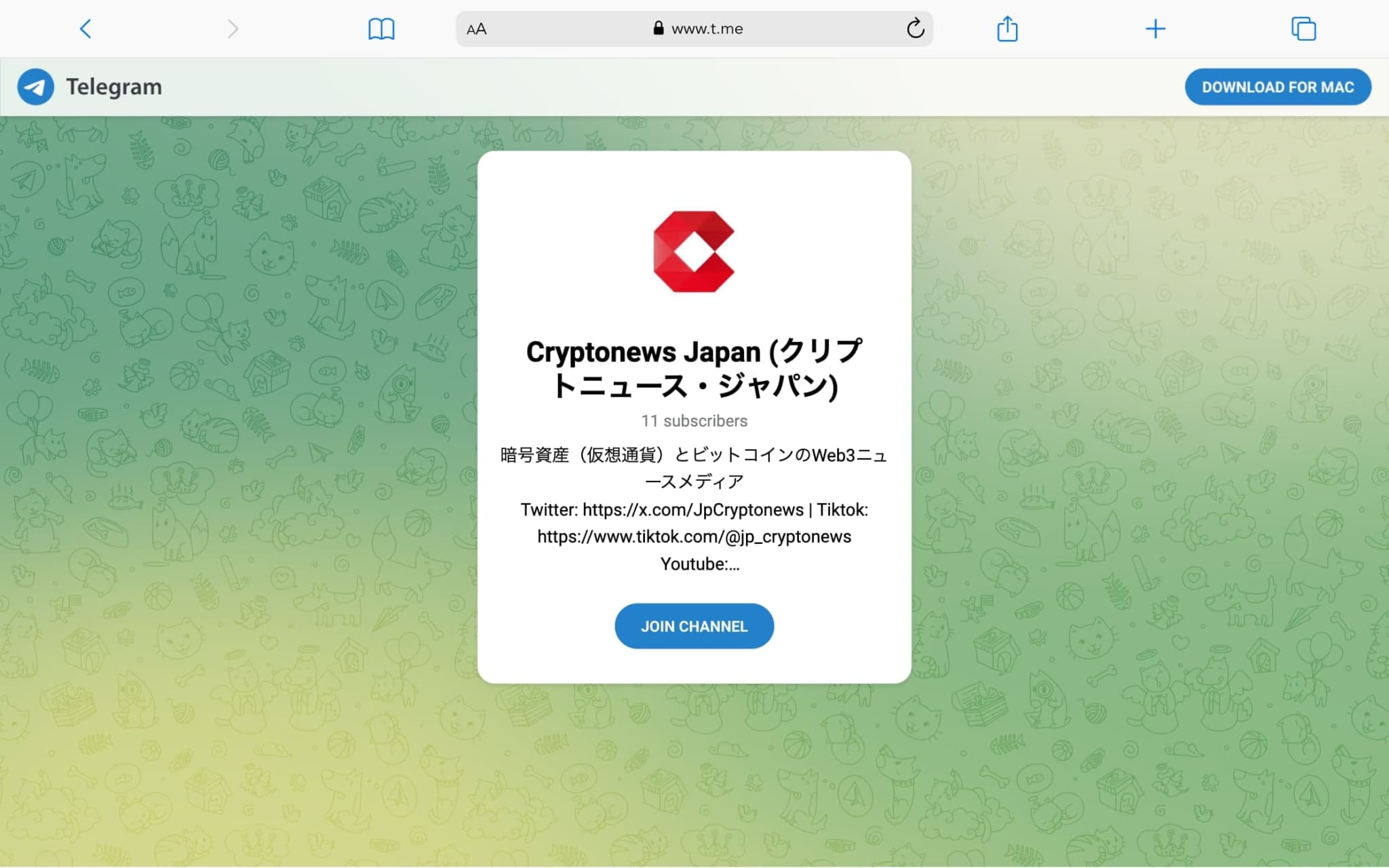 CryptoNews Japan - テレグラ