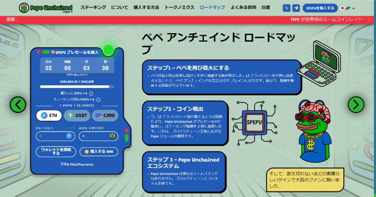 Pepe Unchained（PEPU）のロードマップ