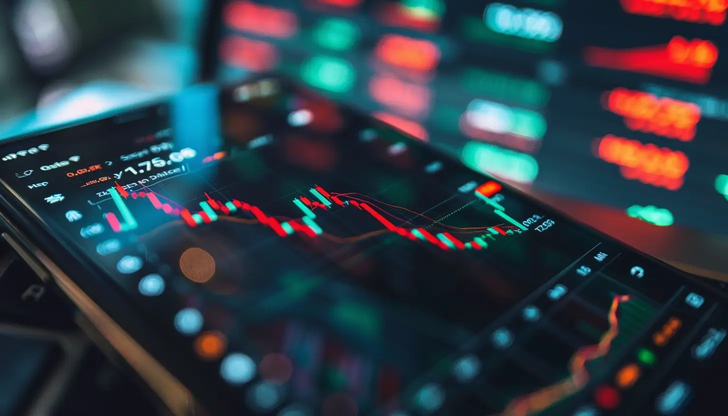 iPadにチャートが表示される様子