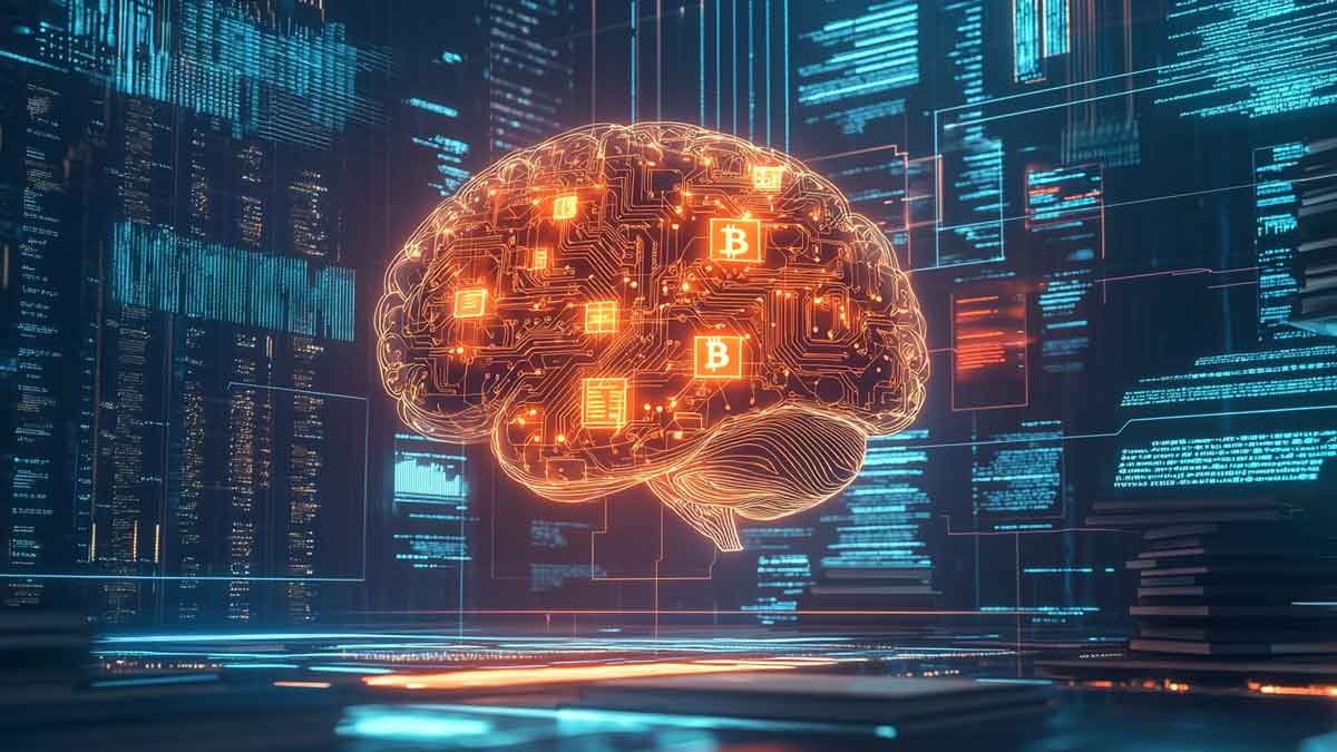 デジタルな脳が浮かぶイメージ