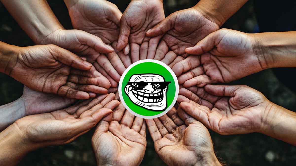 MemeLlifeのアイコンをたくさんの手が囲う