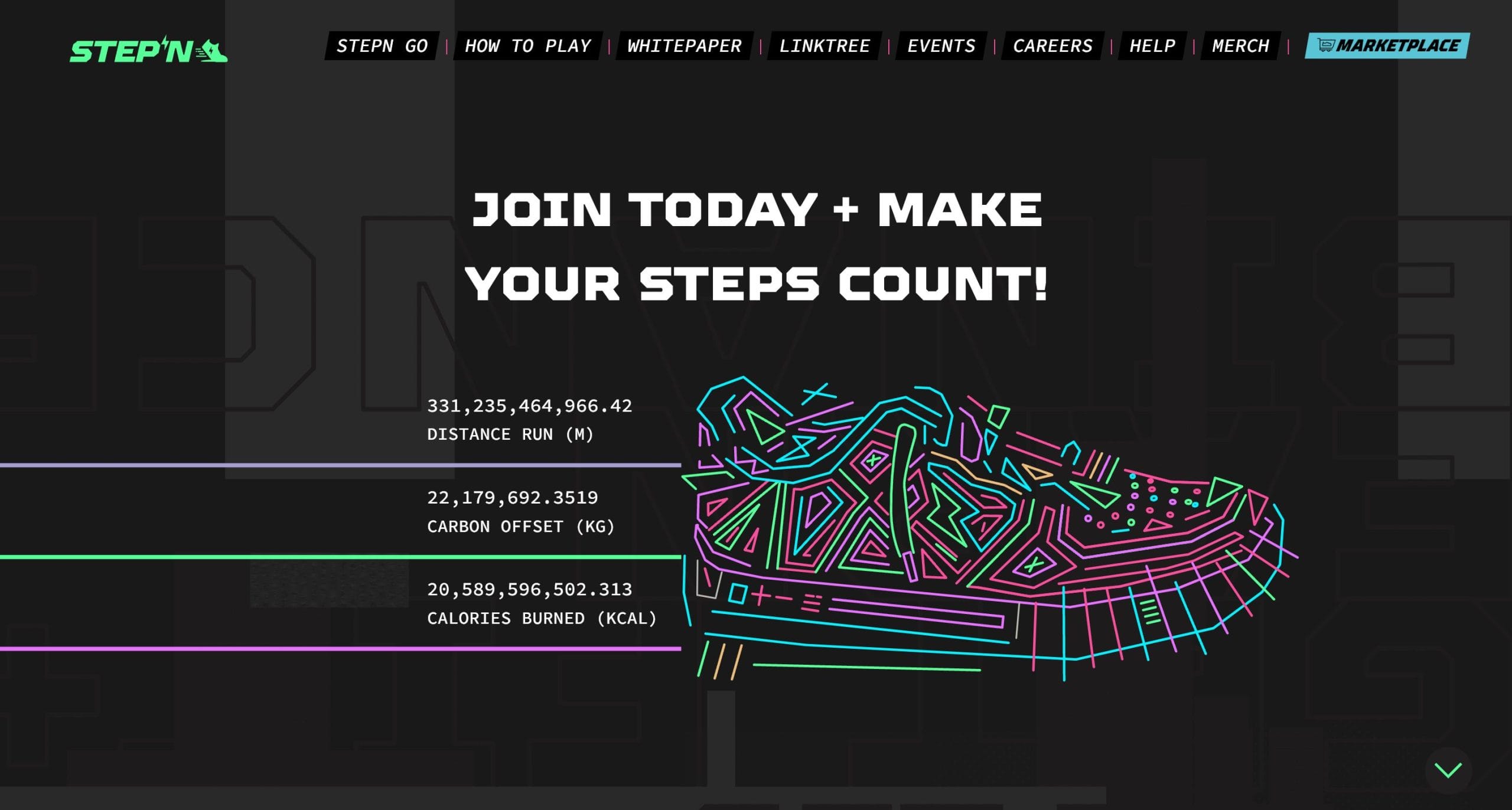 STEPNのカラー色の靴