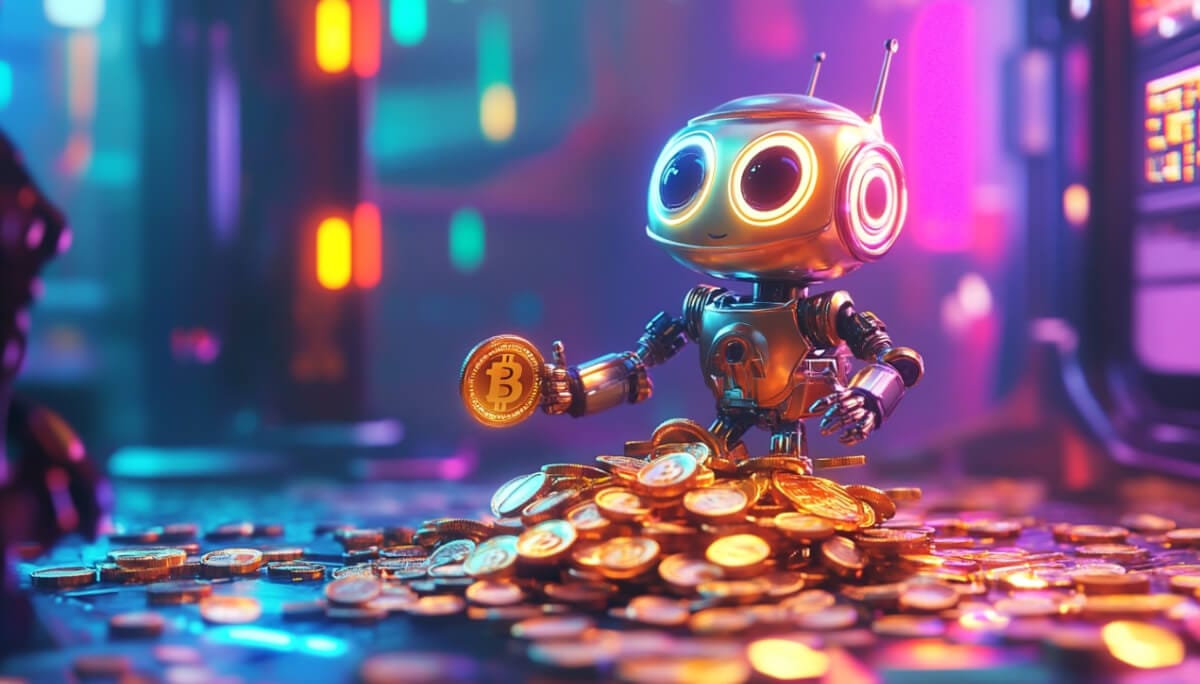 ビットコインキャッシュの現物コインを拾うミニAIロボット