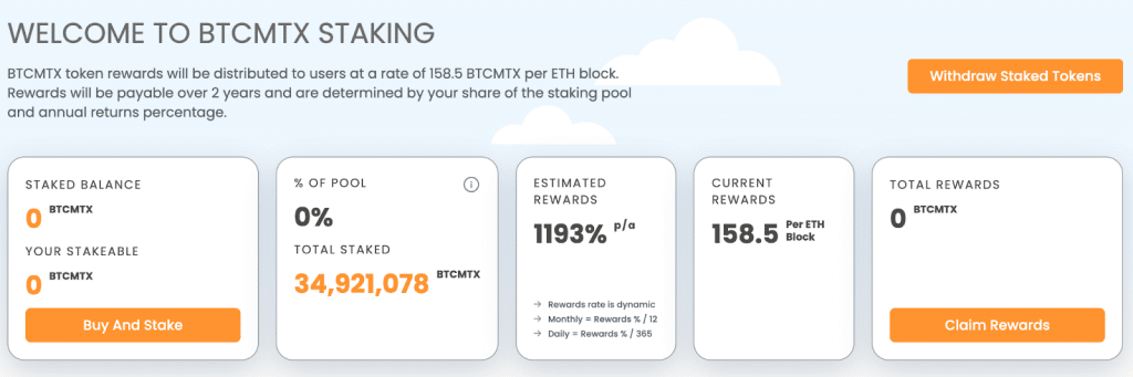 Bitcoin Minetrix staking