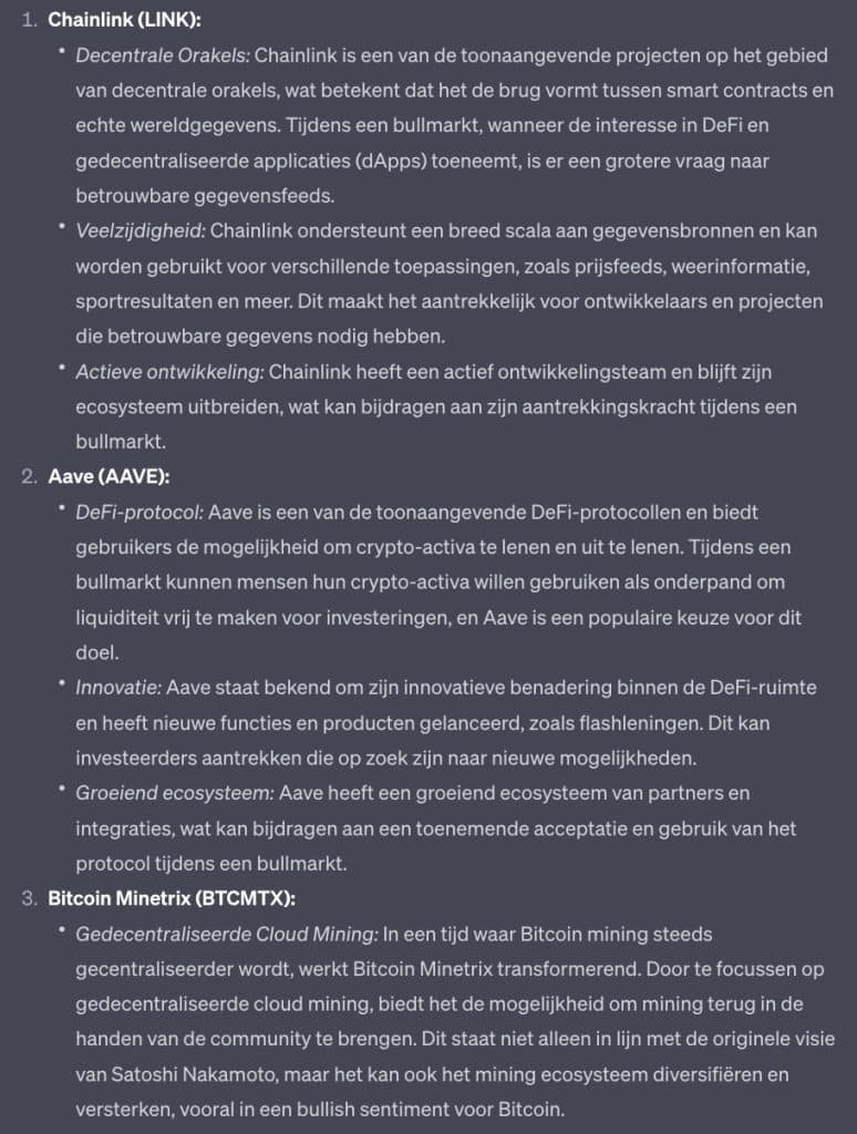 beste 3 crypto chatgpt