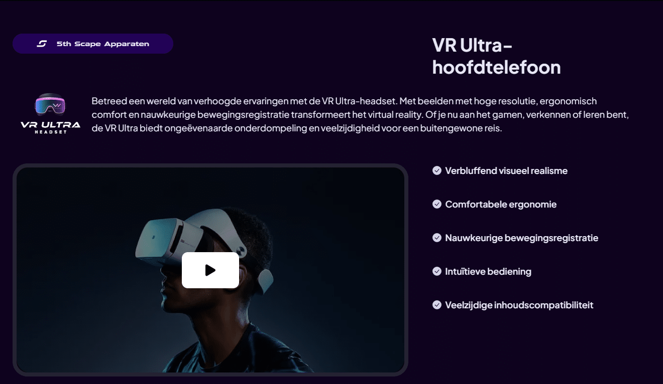 5th Scape VR Ultra Hoofdtelefoon