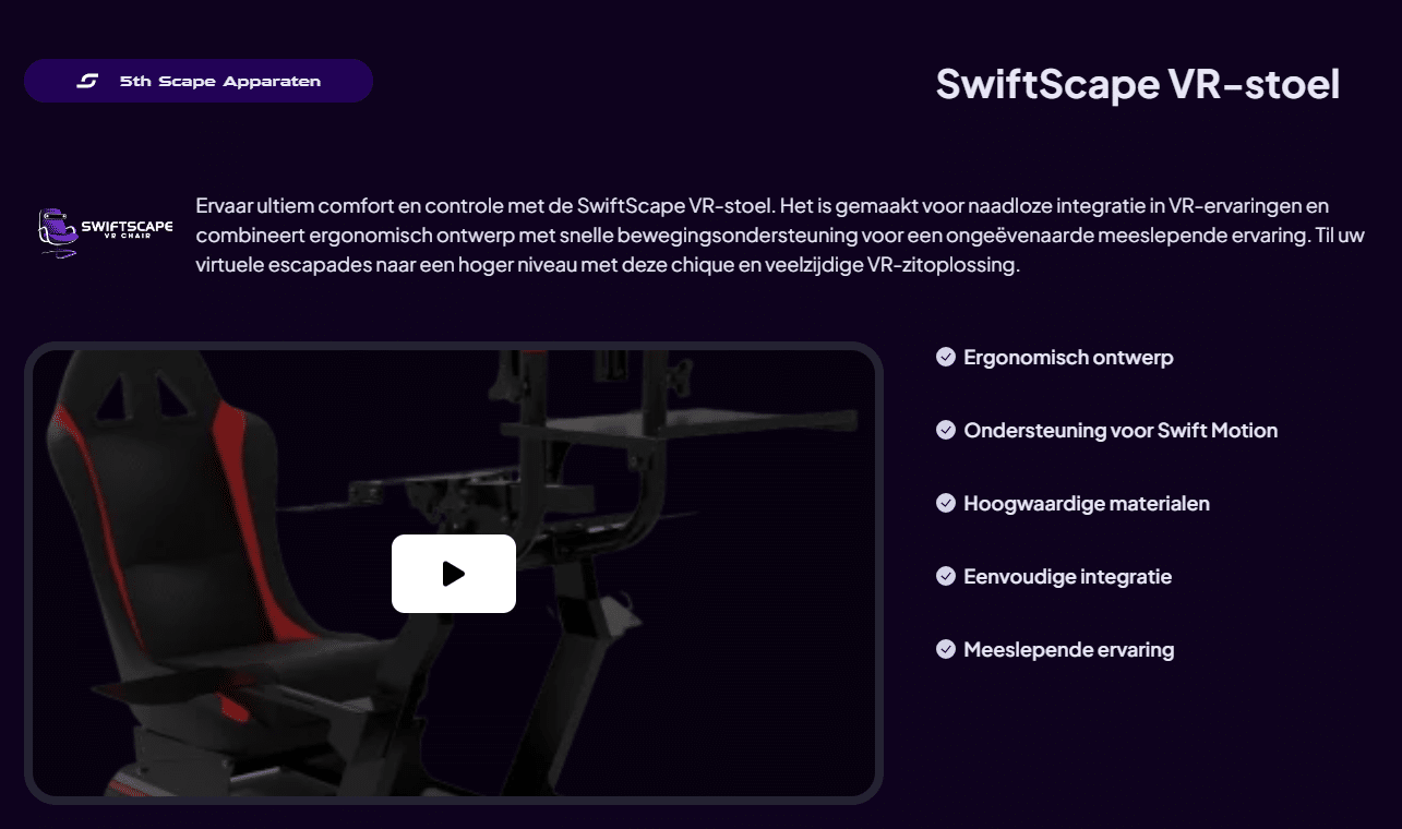 5th Scape SwiftScape VR-stoel