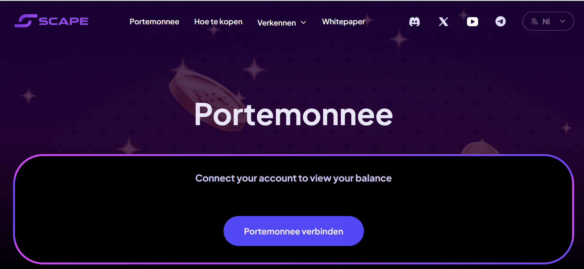 Crypto wallet verbinden om 5th scape te kopen