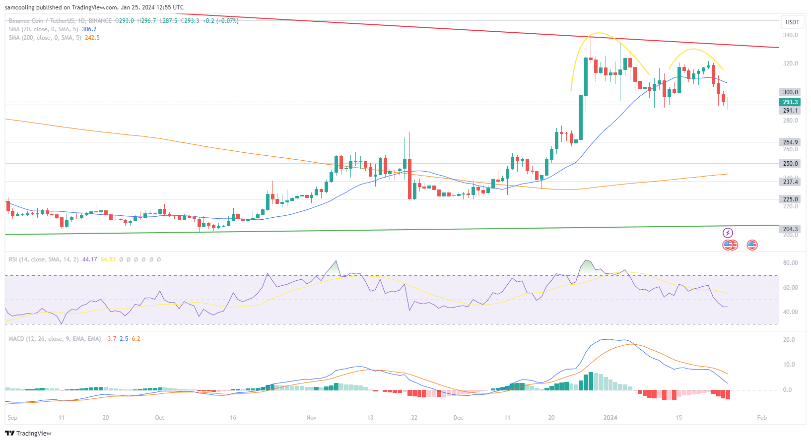 Binance Coin Koers verwachting 25 januari 2024
