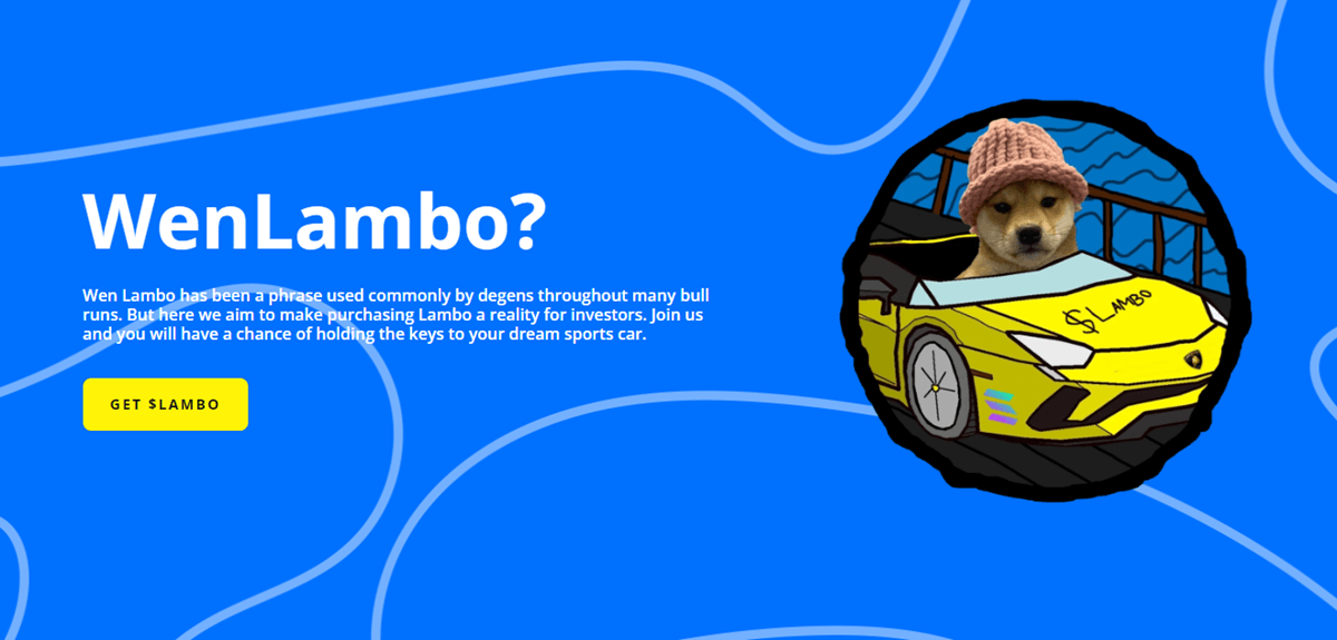 Nieuwe crypto meme Lambo