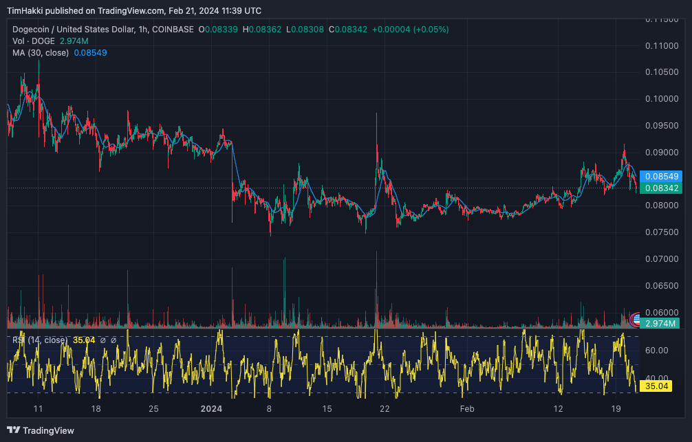 DOGE koers 21 februari