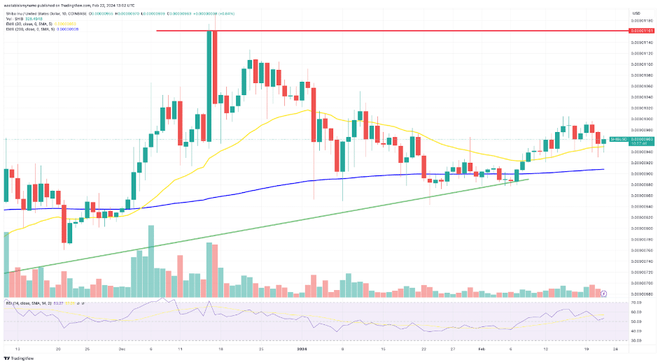 SHIB koers 22 februari