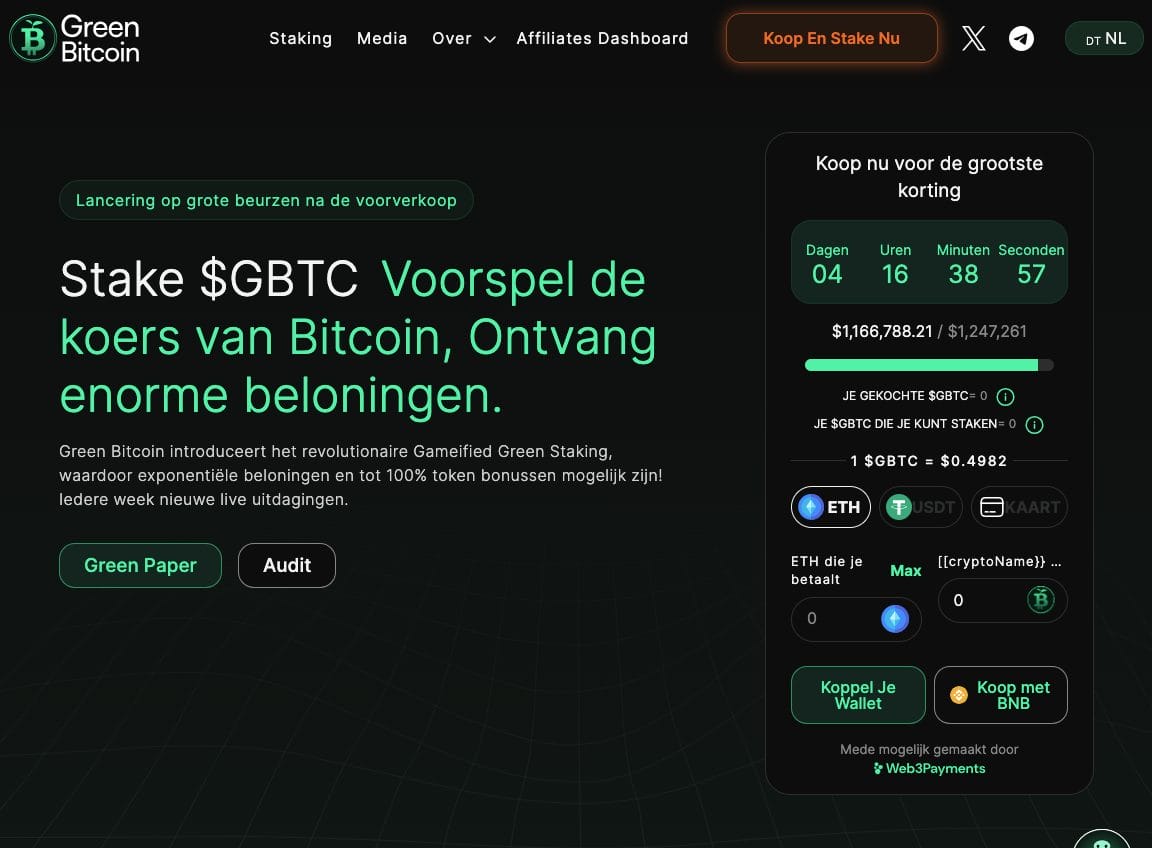 green bitcoin presale website
