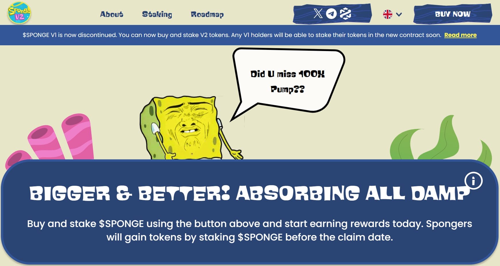 Sponge V2 presale crypto