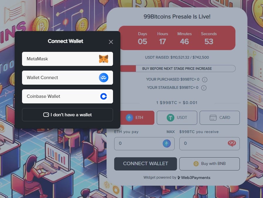 99bitcoins kopen wallet connect
