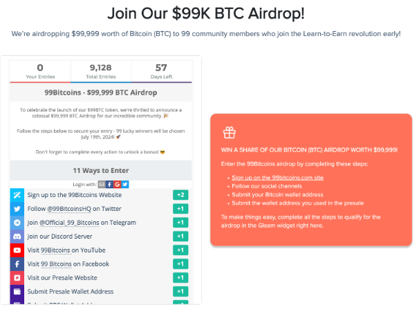 99BTC Airdrop