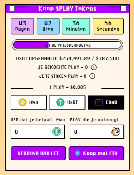 Playdoge kopen creditcard