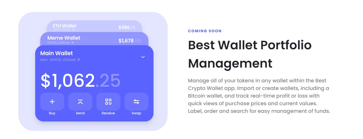 gratis crypto portfolio tracker van Best Wallet