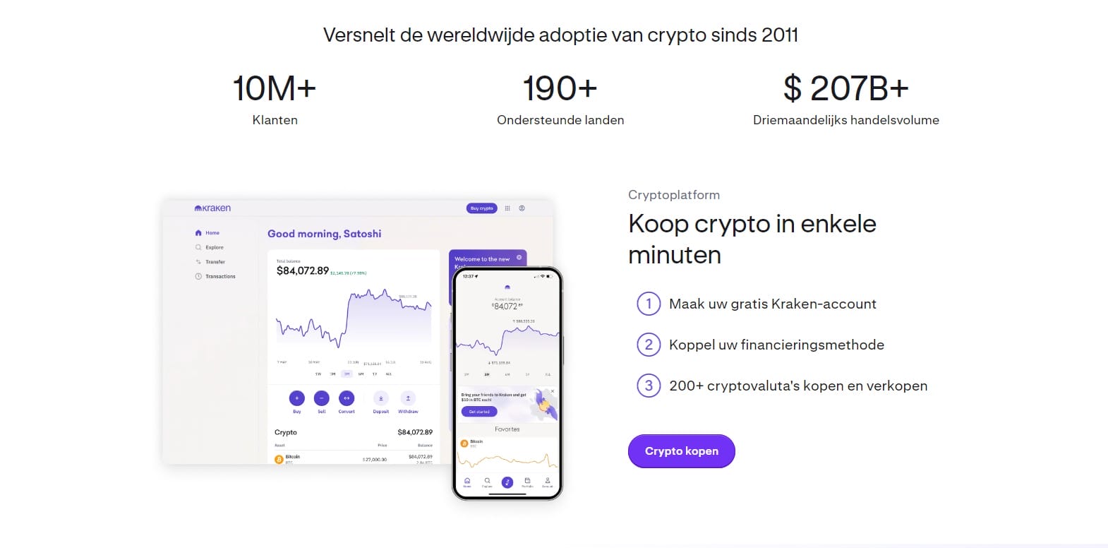 beleggen in crypto bij de Kraken exchange