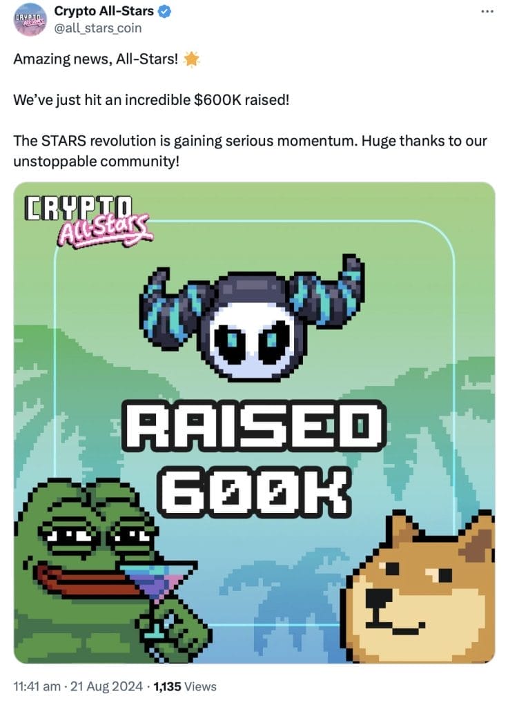 crypto all stars presale tweet