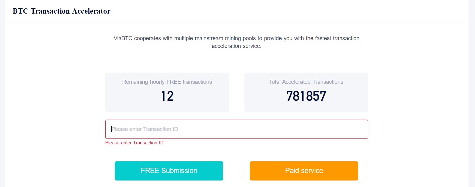 viabtc transactie versnellen in mempool