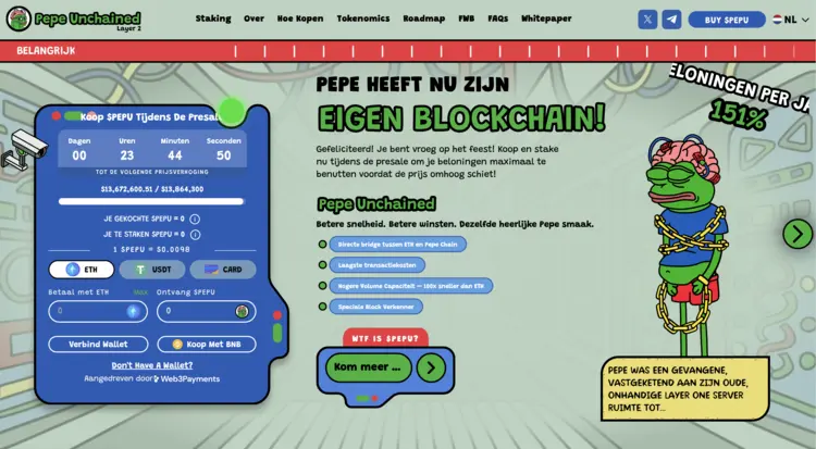 Beste crypto verwachting 2024: Pepe Unchained