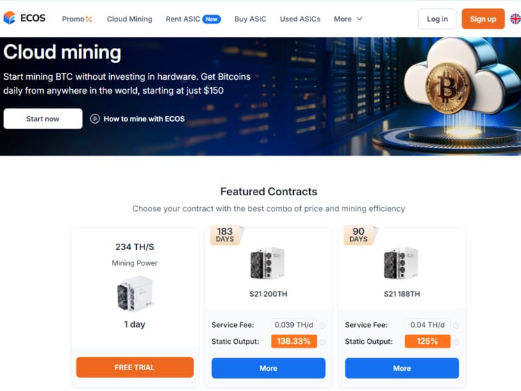 ECOS -CRYPTO MINING APP - Bitcoin mining