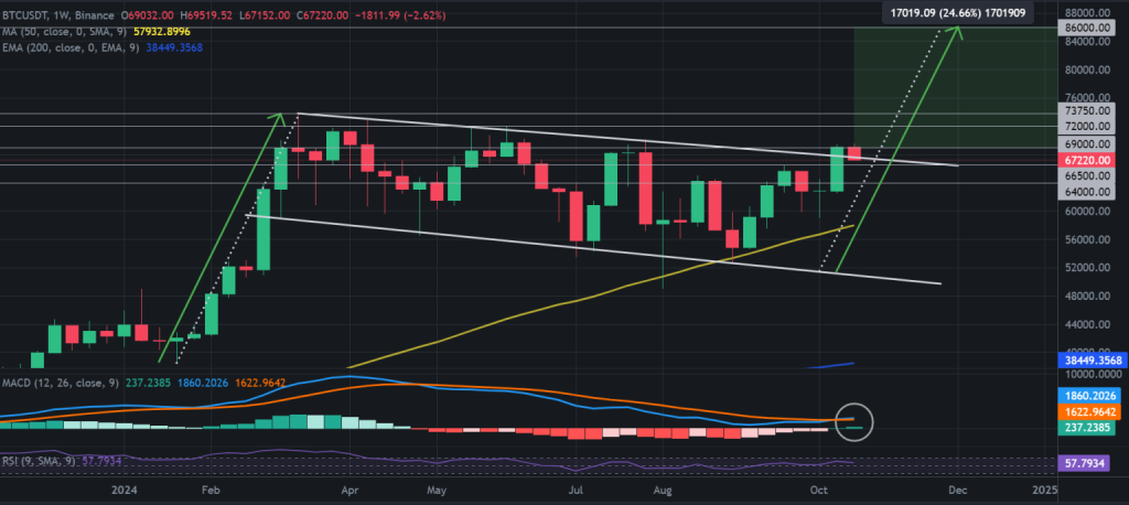 Bitcoin koers verwachting 22 oktober 2024