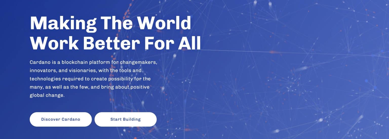 واجهة الموقع الإلكتروني لمشروع كاردانو