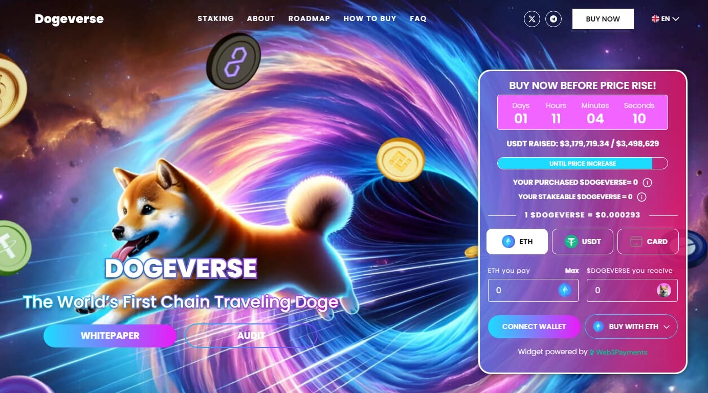 Dogeverse مراحل البيع المسبق