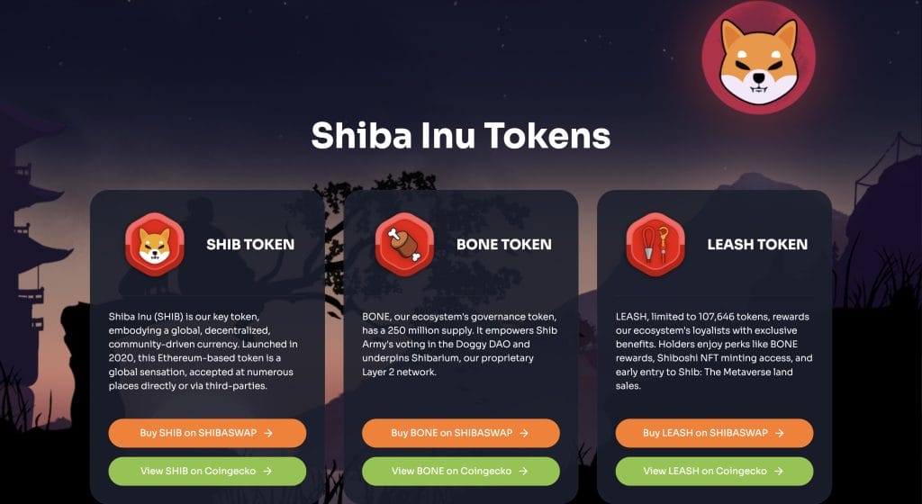 صورة ترويجية لعملات SHIB وBONE وLEASH