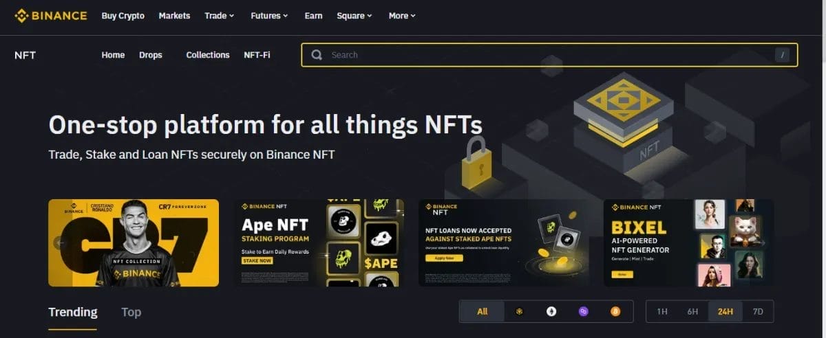متجر الرموز غير القابلة للاستبدال (NFTs) في منصة بينانس
