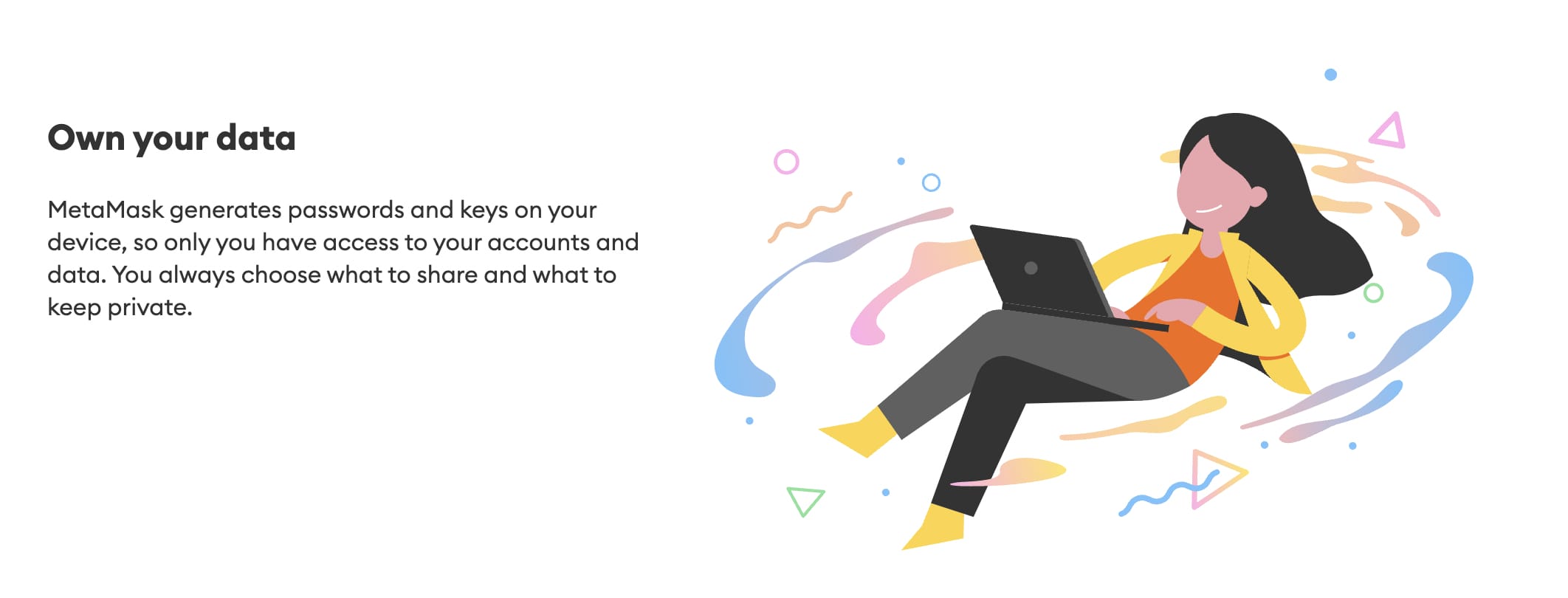 صورة تروج لمحفظة MetaMask كمحفظة عملات رقمية آمنة ولامركزية