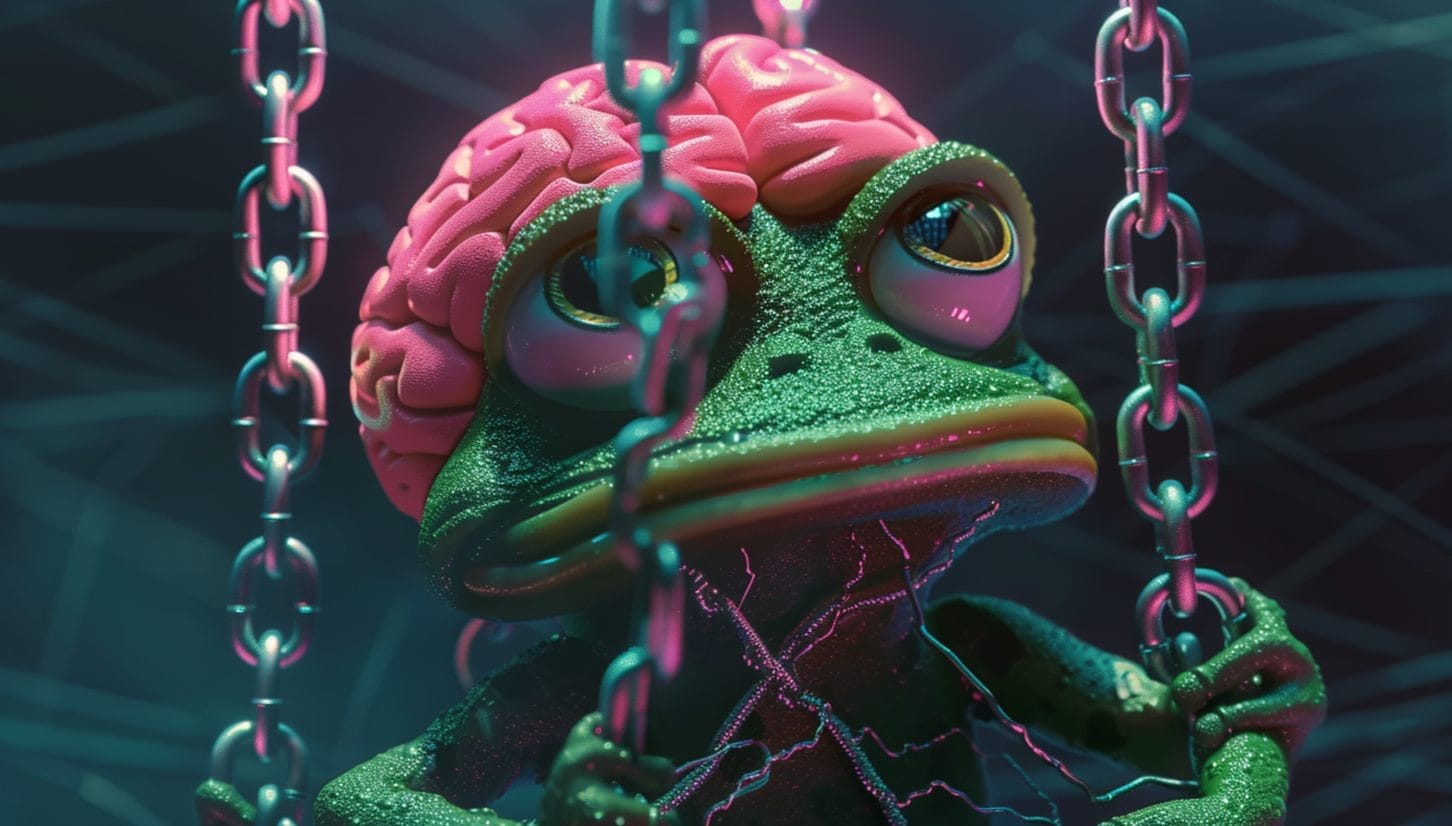 ضفدع يبدو حانقاً مكبل بالسلاسل