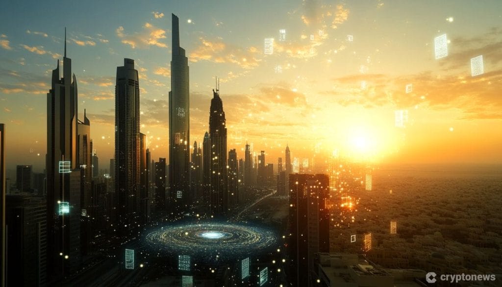 ناطحات سحاب دبي وقت الغروب