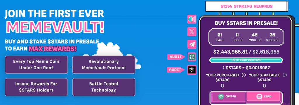 دعوة للمشاركة في بروتوكول MemeVault الخاص بمشروع Crypto All-Stars