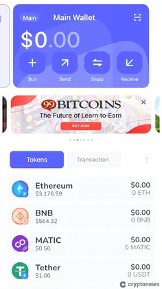 صفحة لوحة التحكم بالمحفظة من تطبيق Best wallet