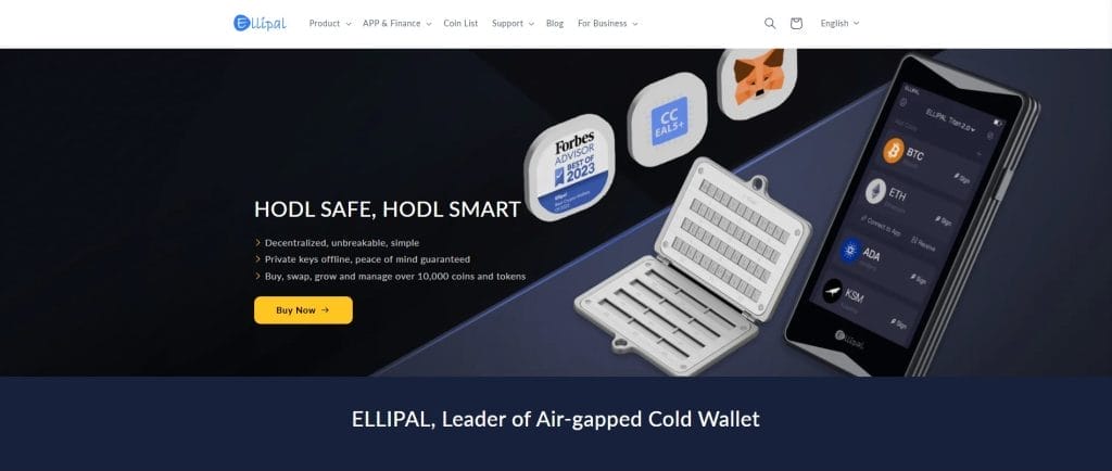 الصفحة الرئيسية لـ Ellipal