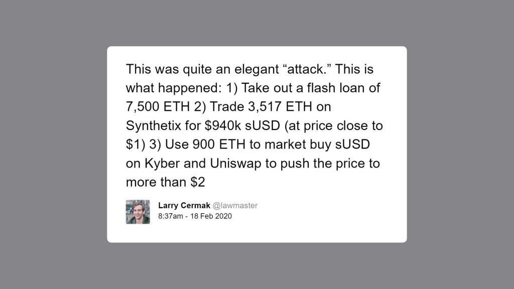 Larry Cermak explains bZx exploit