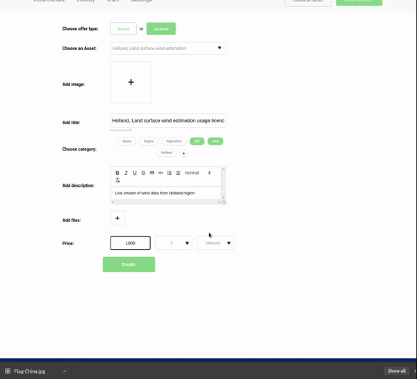 A demo of how Copernic Space marketplace works