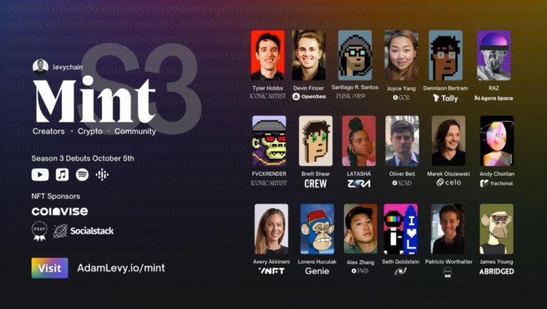 ‘Mint’ Season 3 with Adam Levy Debuts Today Featuring 18 Web3 Disrupters