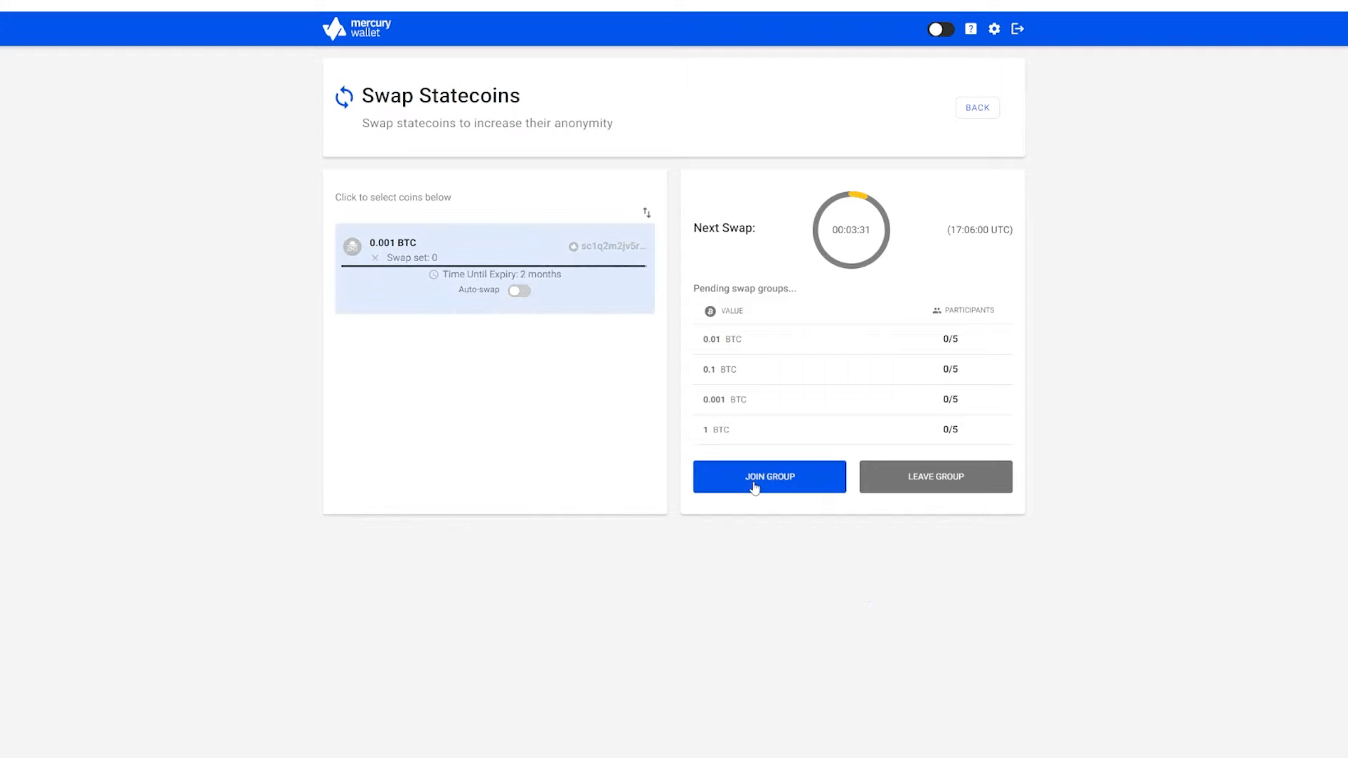 mercury swap - join group.