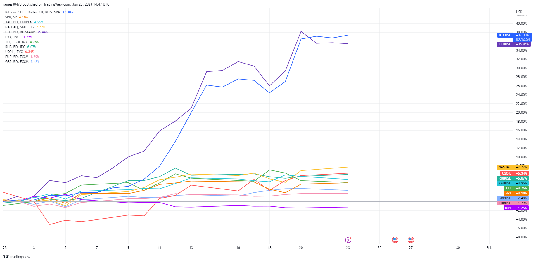 Asset Performance YTD: (Source: Trading View)