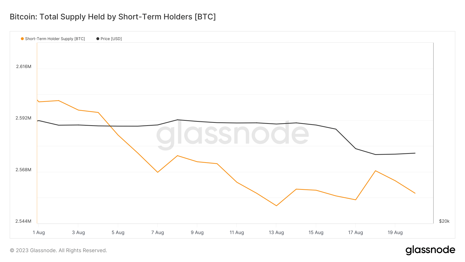 short-term holders supply august