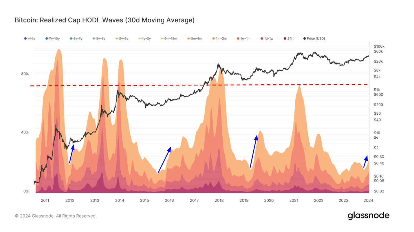 Realized cap HODL waves: (Source: Glassnode)