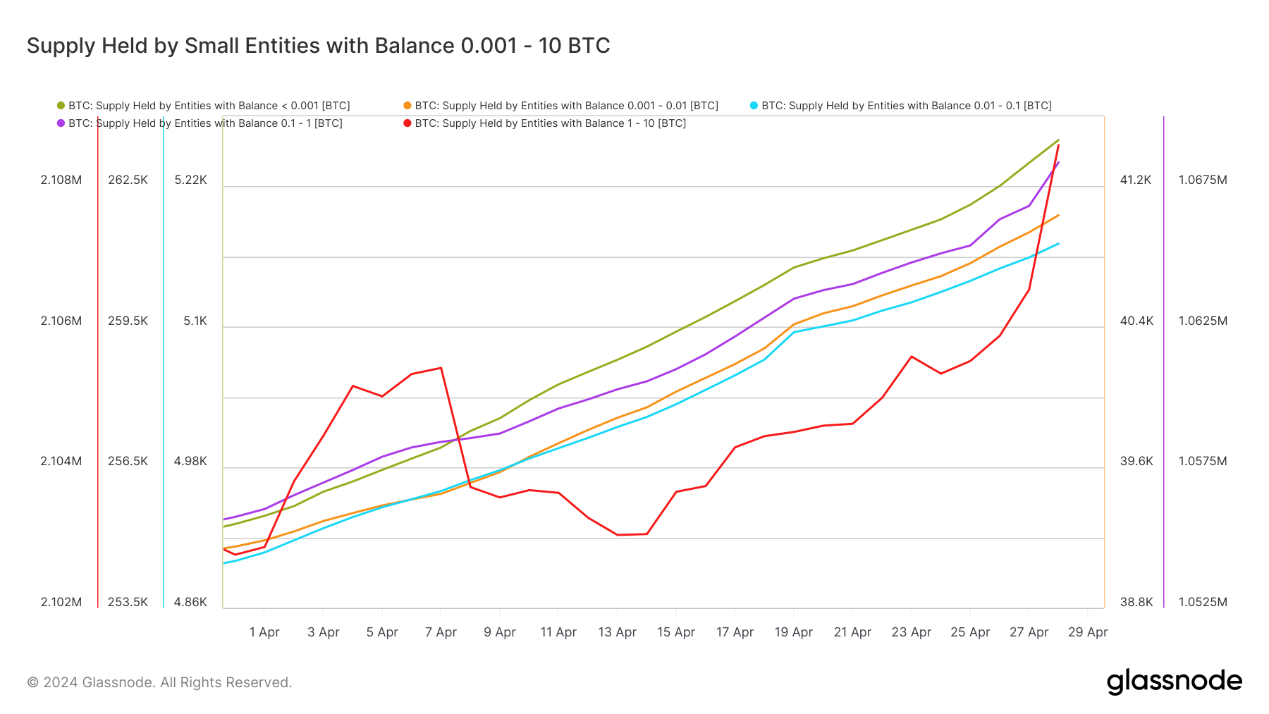 small entities bitcoin accumulating